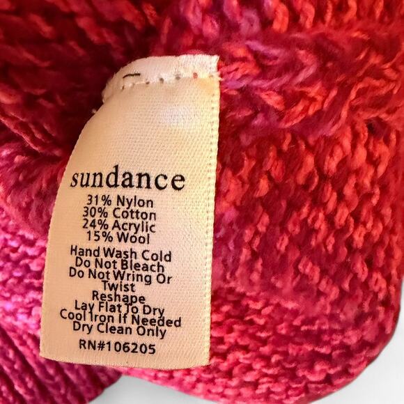 SUNDANCE Pink Heart Sweater XXL Marled Knit Pullover Valentine Cozy - Picture 5 of 5